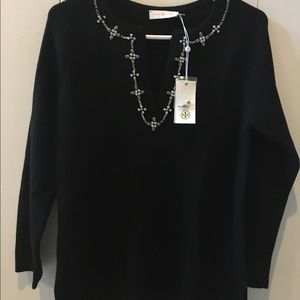 NWT Tory Burch 100% Merino Wool Tunic Sweater XS